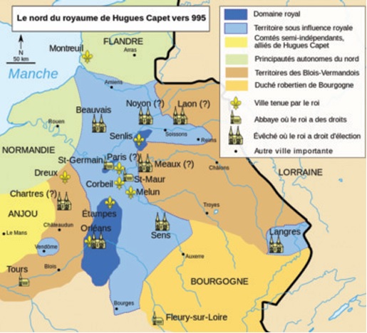Le royaume de France est réduit à une peau de chagrin à l’époque d’Hugues Capet.