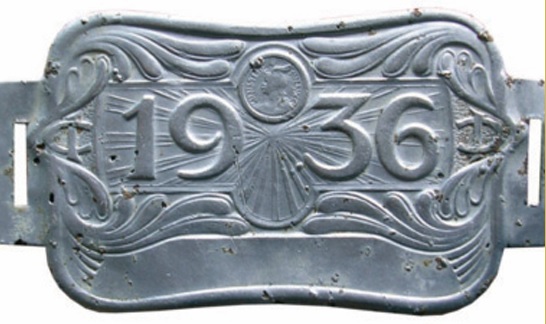 Plaque pour l’année 1936