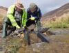 2 orpailleurs utilisant une rampe de lavage Caledonian en France