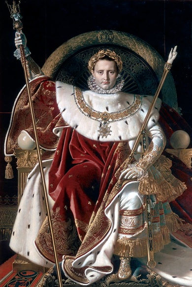 Napoléon sur son trône. Peinture de Jean Auguste Dominique Ingres en 1806.