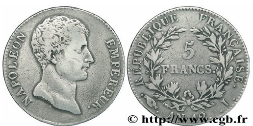Cinq francs en argent, type intermédiaire